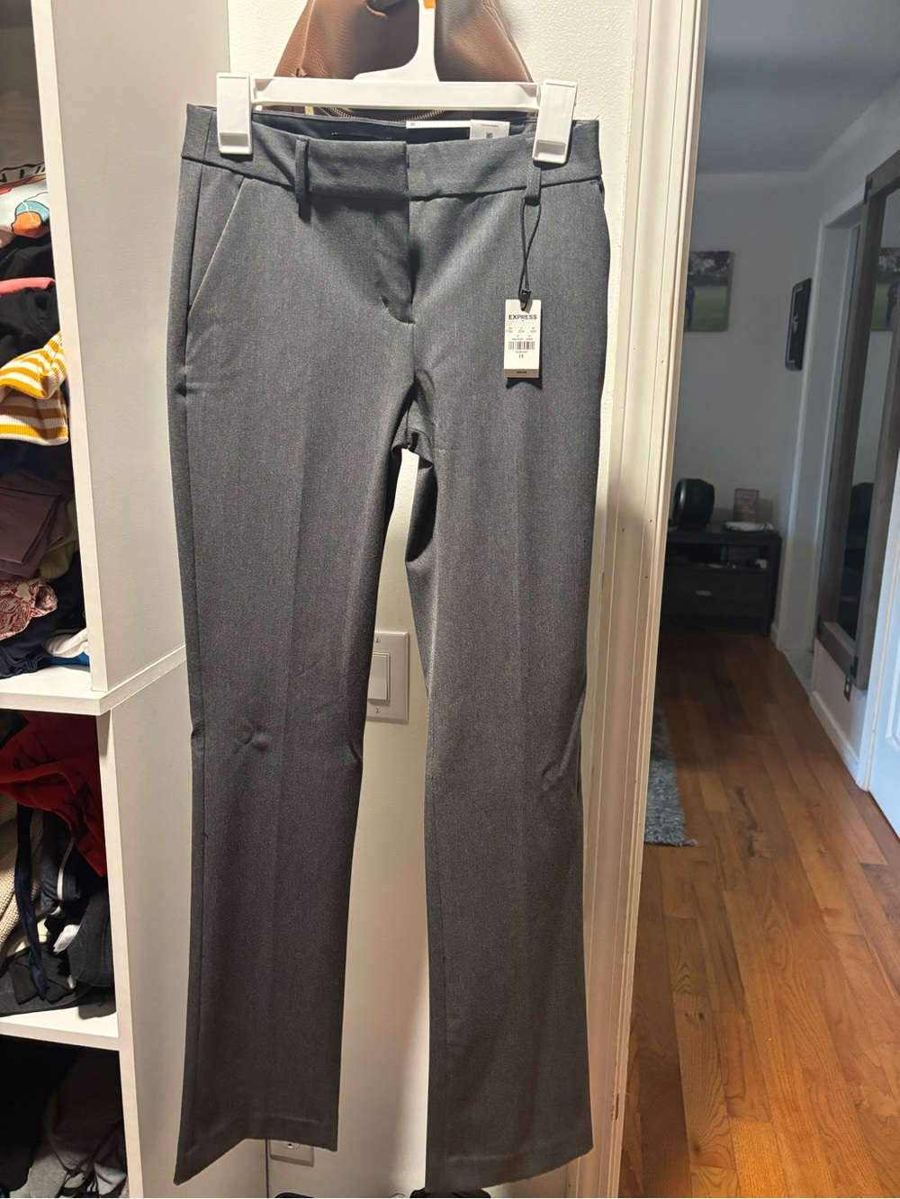 Express Gray Flare Dress Pants